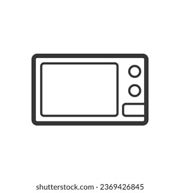 Microwave cooker outline single isolated vector icon
