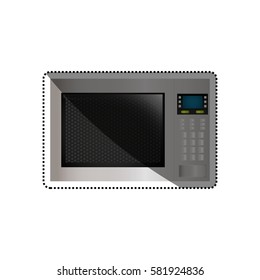 Microwave cookware equipment icon vector illustration graphic design