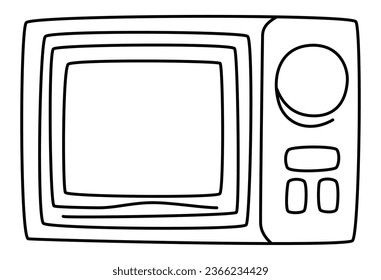 Microwave - Defrost and Heating Electric Equipment Doodle Art for Cooking Oven and Kitchenware Theme
