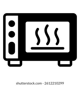 Microwave dish solid icon, cooking concept. Vector graphics. Kitchenware tech sign on white background, style mobile or design