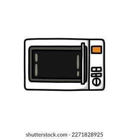 microwave doodle icon, vector illustration