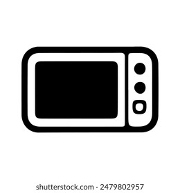 Microwave in doodle style isolated on white background. Signature icon. Outline vector illustration. Can be used as an icon or symbol. Decorative element. Hand drawn black sketch.