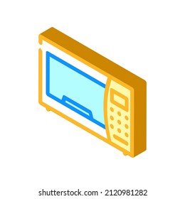 vectores de ícono isométrico de equipos electrónicos de microondas. señal de equipo electrónico de microondas. ilustración de símbolo aislado