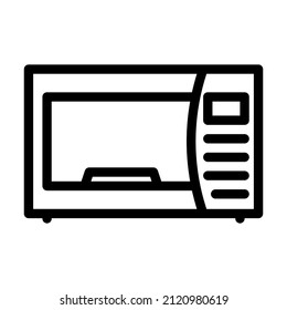 microwave electronic equipment line icon vector. microwave electronic equipment sign. isolated contour symbol black illustration