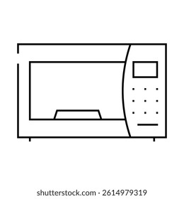 microwave electronic equipment line icon vector. microwave electronic equipment sign. isolated contour symbol black illustration