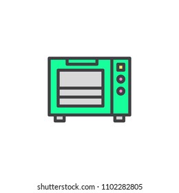 Microwave filled outline icon, line vector sign, linear colorful pictogram isolated on white. Electric stove symbol, logo illustration. Pixel perfect vector graphics