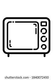Microwave Flat Icon Isolated On White Background
