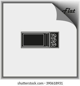 Microwave flat icon. Kitchen equipment.