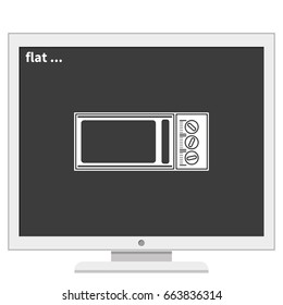 Microwave flat icon. Kitchen equipment.