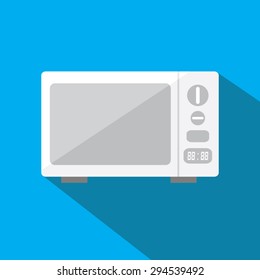 Microwave flat icon with long shadow. Vector illustration eps10.