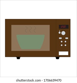 Mikrowelle im Flachbetrieb. Flache Illustration für Symbole.