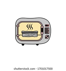 microwave in flat. vector icon