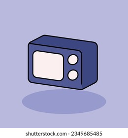 Microwave Free vector cartoon icon illustration. Coworking Space icon concept isolated . flat cartoon style