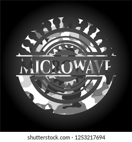 Microwave grey camouflaged emblem