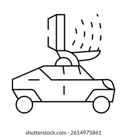 microwave gun line icon vector. microwave gun sign. isolated contour symbol black illustration