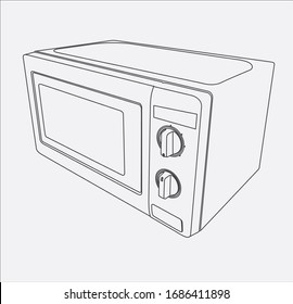 microwave hand drawing in vector eps 10