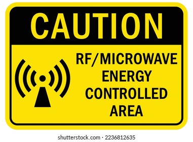 Microwave hazard warning sign and label