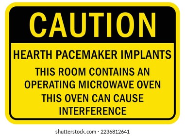 Microwave hazard warning sign and label