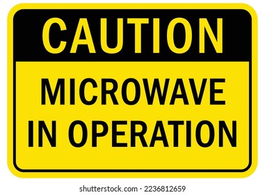 Microwave hazard warning sign and label
