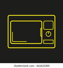 microwave, heating, vector icon