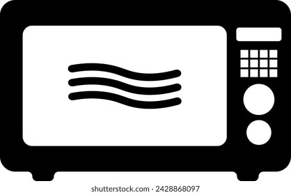 Microwave icon from appliances set. Solid gray color. Vector isolated illustration.