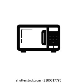Microwave icon in black flat glyph, filled style isolated on white background