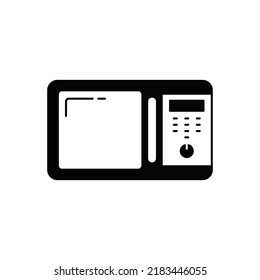 Microwave icon in black flat glyph, filled style isolated on white background