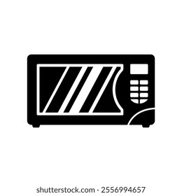 Microwave icon. Black silhouette. Front view. Vector simple flat graphic illustration. Isolated object on white background. Isolate.