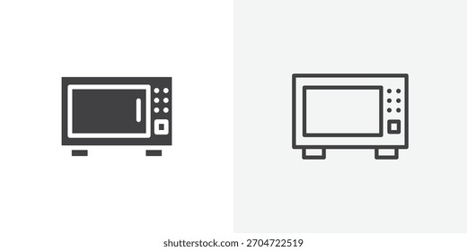 ícone Micro-ondas. coleção de linhas de traçado editáveis e estilos planos sólidos.