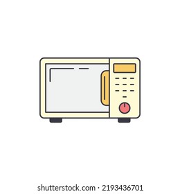 Microwave icon in color, isolated on white background 