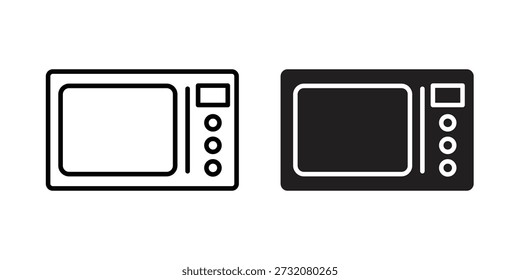 Conceito de ícone de micro-ondas. pixel perfeito ícone linear ui.