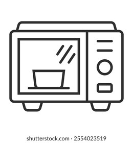 Microwave icon, co-working symbol outline icon, editable vector illustration and transparent graphic element. Isolated on white background