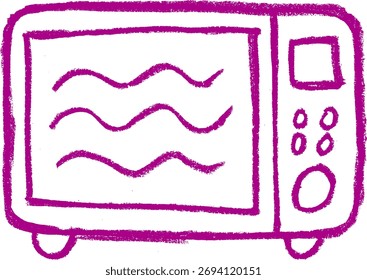 Ícone de micro-ondas giz de giz de giz desenho Doodle vetor
