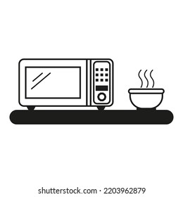 Microwave icon. microwave cup icon. Kitchen picture. Vector illustration. Stock image.