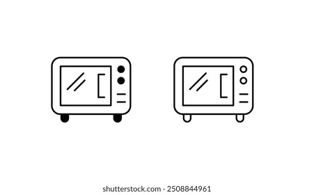 Diseño de icono de microondas con fondo blanco Ilustración de stock