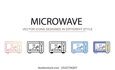 Design de ícone de micro-ondas com ilustração de estoque de fundo branco