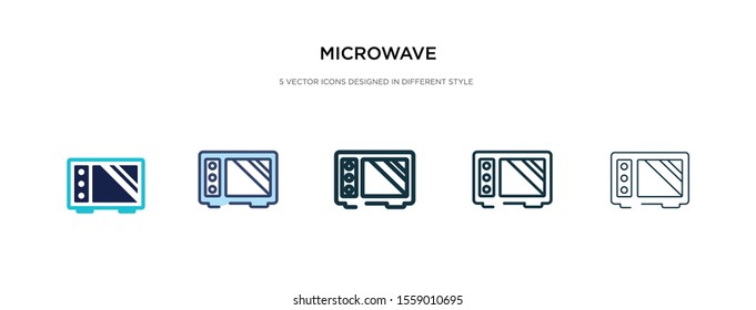 microwave icon in different style vector illustration. two colored and black microwave vector icons designed in filled, outline, line and stroke style can be used for web, mobile, ui