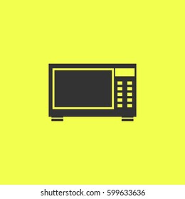 Microwave icon flat. Black pictogram on white background. Vector illustration symbol and bonus button