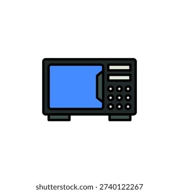 Microwave Icon , Flat Design Illustration