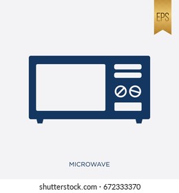 Microwave Icon. Flat Isolated Vector. Kitchenware Symbol 
