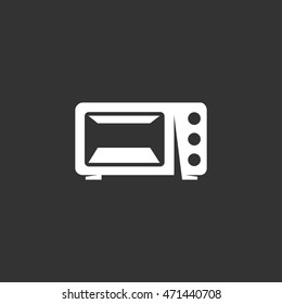 Microwave icon in flat style isolated on black background. Vector illustration
