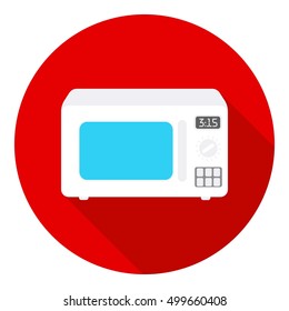 Microwave icon in flat style isolated on white background. Household appliance symbol stock vector illustration.