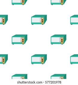 Microwave icon in flat style isolated on white background. Kitchen pattern vector illustration.