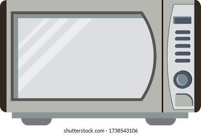 Microwave icon in flat style. Vector illustration. A household appliance for heating and thawing food.