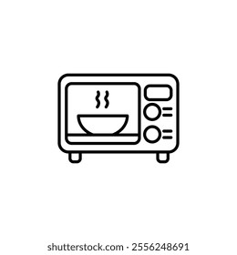 microwave icon Flat symbol set outline