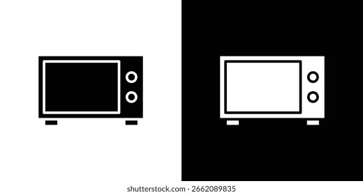 Vetores de glifos de ícones de micro-ondas. Pacote simples da Web.