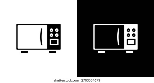 Icono de microondas ilustración doodle. Conjunto de Vector de ilustración plana