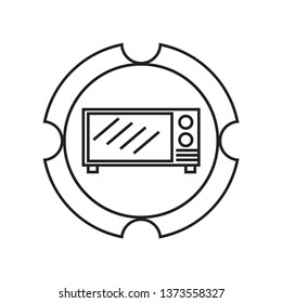 microwave icon isolated on white background, vector illustration