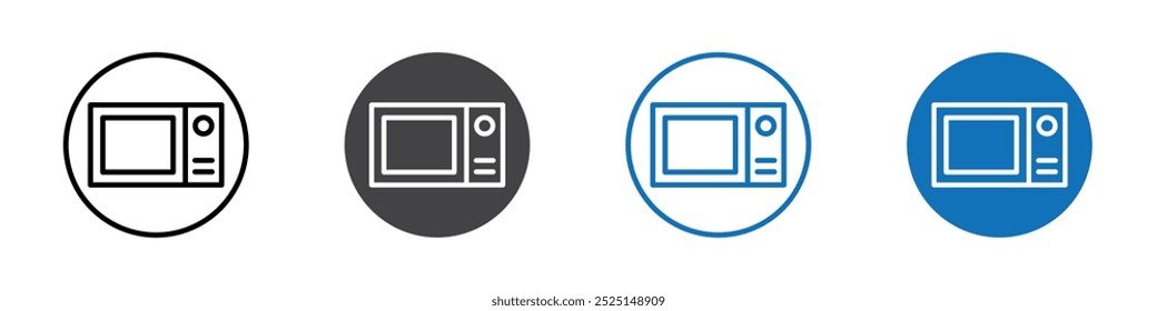 Icono de microondas aislado sobre fondo blanco conjunto de Vectores