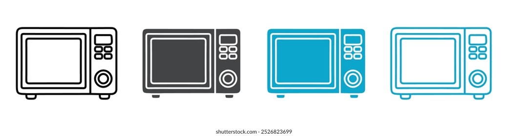 Icono de microondas Ilustración vectorial aislada